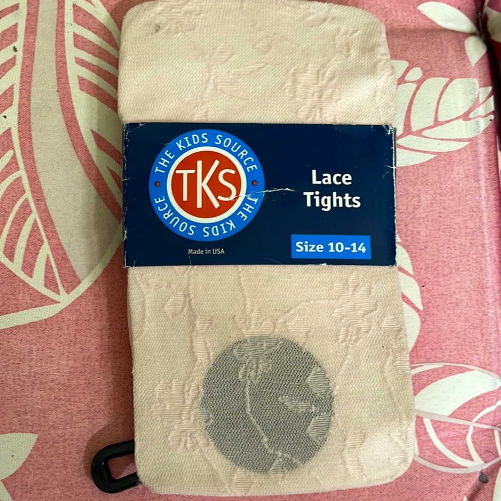 Light pink lace tights kids